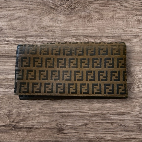 Fendi Zucca Brown and Black Long Wallet! EUC!